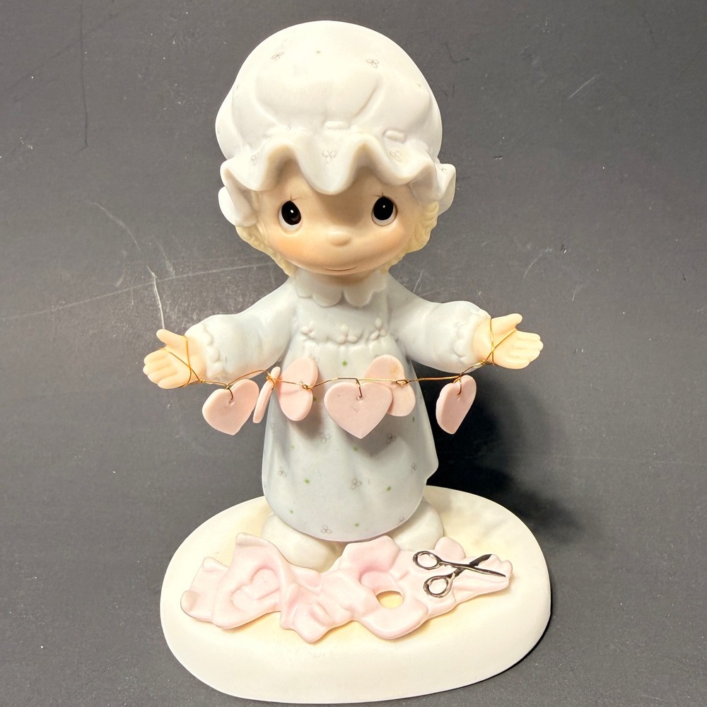 Precious Moments You Have Touched Many Hearts Figurine E-2821 1983 Enesco Girl